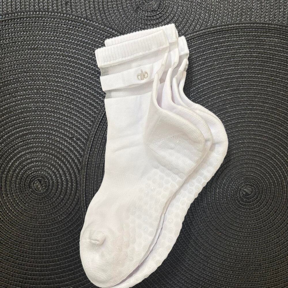 White athletic socks with grip
